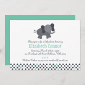 Einladung von Elefanten (Geburtstag- oder Babydusc (Vorne/Hinten)