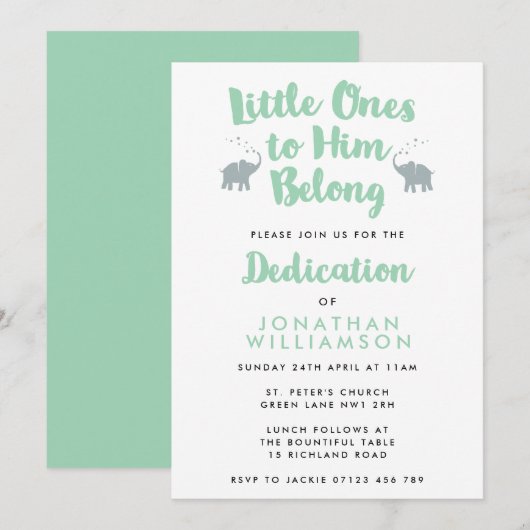 Einladung von Elefanten zur Christlichen Dedicatio (Vorne/Hinten)