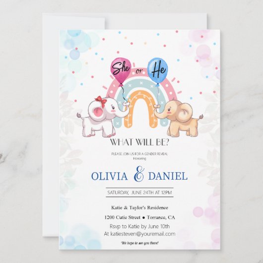 Einladung von Elefanten zur Geschlechtergleichstel (Vorderseite)