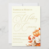 Einladung von Elfenbein & Gold-Blumenzwiebeln (Vorderseite)