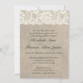 Einladung von Elfenbein und Burlap zur Hochzeit (Vorderseite)