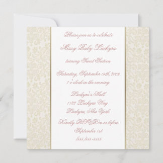 Einladung von Elfenbein und Gold 16 . Geburtstag