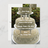 Einladung von Elfenbein zum Hochzeitskuchen (Vorne/Hinten)