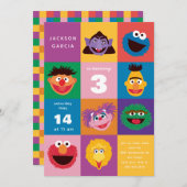 Einladung von Elmo und Freunden (Vorne/Hinten)