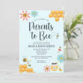 Einladung von Eltern, Baby Shower Honey Bee zu sei (Stehend Vorderseite)