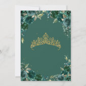 Einladung von Emerald Green Floral von Quinceañera (Rückseite)