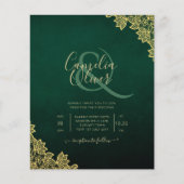 Einladung von Emerald Green Gold Lace zur Hochzeit Flyer (Vorne)