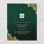 Einladung von Emerald Green Gold Lace zur Hochzeit Flyer (Hinten)