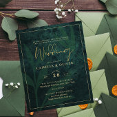 Einladung von Emerald Green Gold zur Hochzeit Flyer