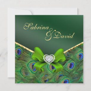 Einladung von Emerald Green Peacock Hochzeit