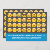 Einladung von Emoji Birthday (Vorne/Hinten)