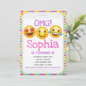 Einladung von Emoji Birthday (Stehend Vorderseite)