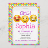 Einladung von Emoji Birthday (Vorne/Hinten)