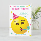 Einladung von Emoji Birthday (Stehend Vorderseite)