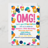 Einladung von Emoji Birthday (Vorderseite)