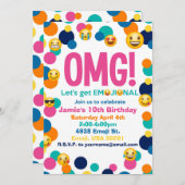 Einladung von Emoji Birthday (Vorne/Hinten)