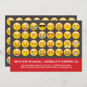 Einladung von Emoji Birthday (Vorne/Hinten)