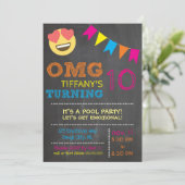 Einladung von Emoji Birthday (Stehend Vorderseite)