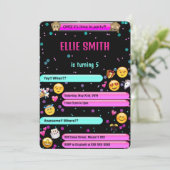 Einladung von Emoji Birthday (Stehend Vorderseite)