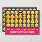 Einladung von Emoji Birthday (Vorne/Hinten)