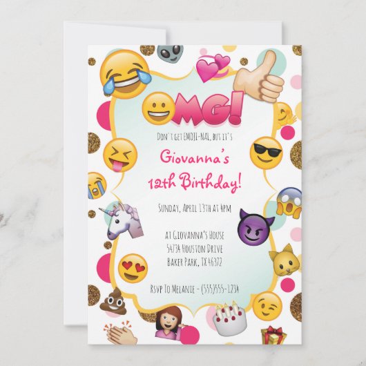 Einladung von Emoji Birthday - Einladungen zum The (Vorderseite)