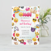 Einladung von Emoji Birthday - Einladungen zum The (Stehend Vorderseite)