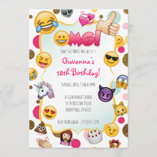 Einladung von Emoji Birthday - Einladungen zum The