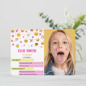 Einladung von Emoji Foto (Stehend Vorderseite)