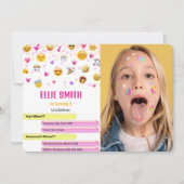 Einladung von Emoji Foto (Vorderseite)