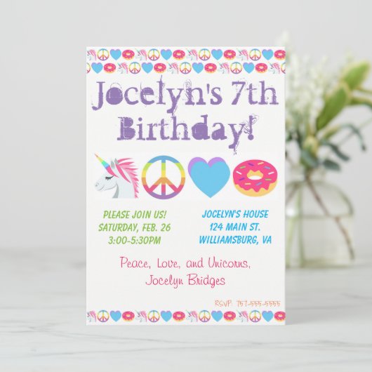 Einladung von Emoji zum Geburtstag (Stehend Vorderseite)