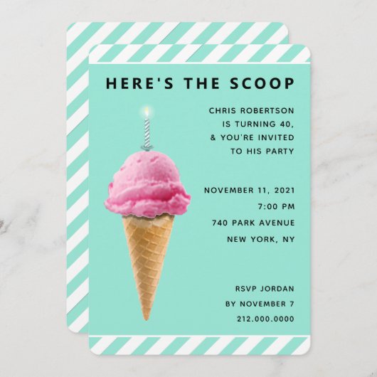 Einladung von Erwachsenen zum Geburtstag (Vorne/Hinten)