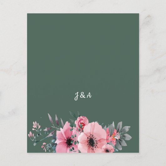 Einladung von Eukalyptusblättern zum Hochzeitsfeie Flyer (Hinten)