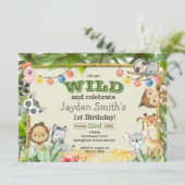 Einladung von exotischen Wildtieren zum Geburtstag (Stehend Vorderseite)
