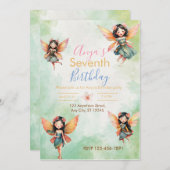 Einladung von Fairy Birthday (Vorne/Hinten)