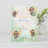Einladung von Fairy Birthday (Stehend Vorderseite)