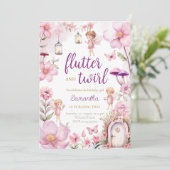 Einladung von Fairy Garden zum Geburtstag, verzaub (Stehend Vorderseite)