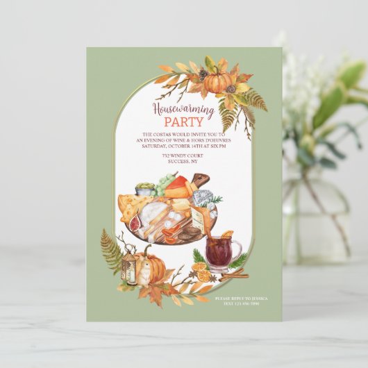 Einladung von Fall Cheeseboard (Stehend Vorderseite)