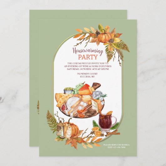 Einladung von Fall Cheeseboard (Vorne/Hinten)