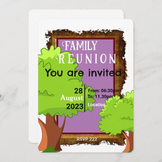 Einladung von Familienbaum (Vorne/Hinten)