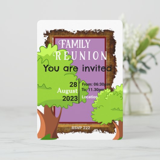 Einladung von Familienbaum (Stehend Vorderseite)