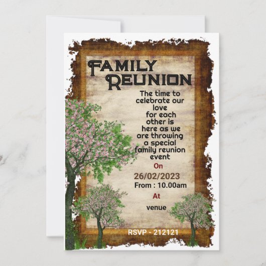 Einladung von Familienbaum (Vorderseite)