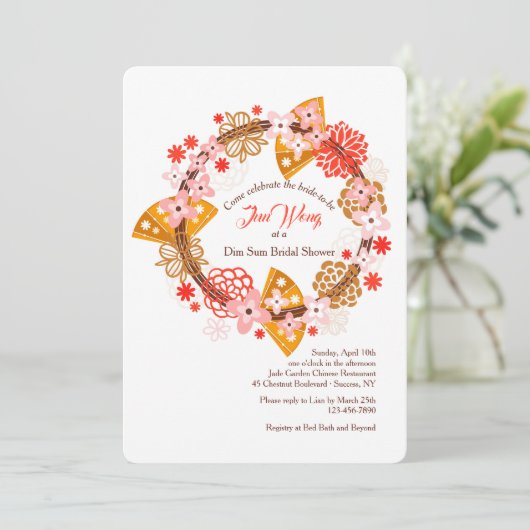 Einladung von Fans und Blume (Stehend Vorderseite)