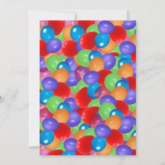 Einladung von farbenfrohen Ballons (Rückseite)