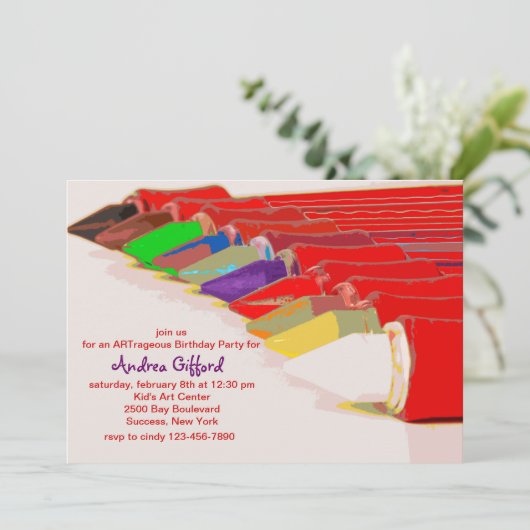 Einladung von Farbstiften (Stehend Vorderseite)