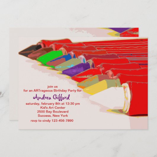 Einladung von Farbstiften (Vorne/Hinten)