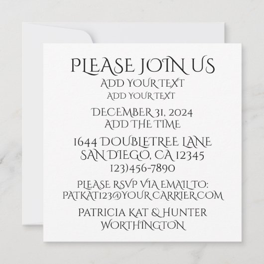 EINLADUNG VON FEIERN (Rückseite)