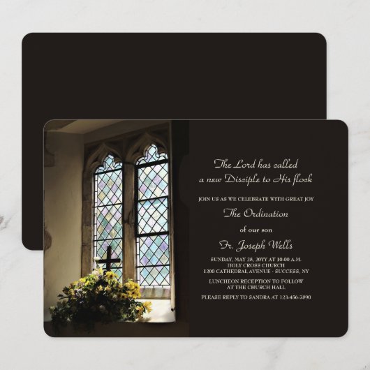 Einladung von Festglas-Windows-Priester (Vorne/Hinten)