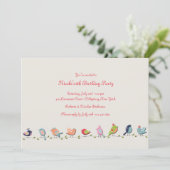 Einladung von Fethered Friends (Stehend Vorderseite)