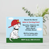 Einladung von Feuerhunden zur Geburtstagspartei (Stehend Vorderseite)