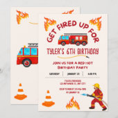 Einladung von Feuerwehrfahrzeugen zum Geburtstag (Vorne/Hinten)